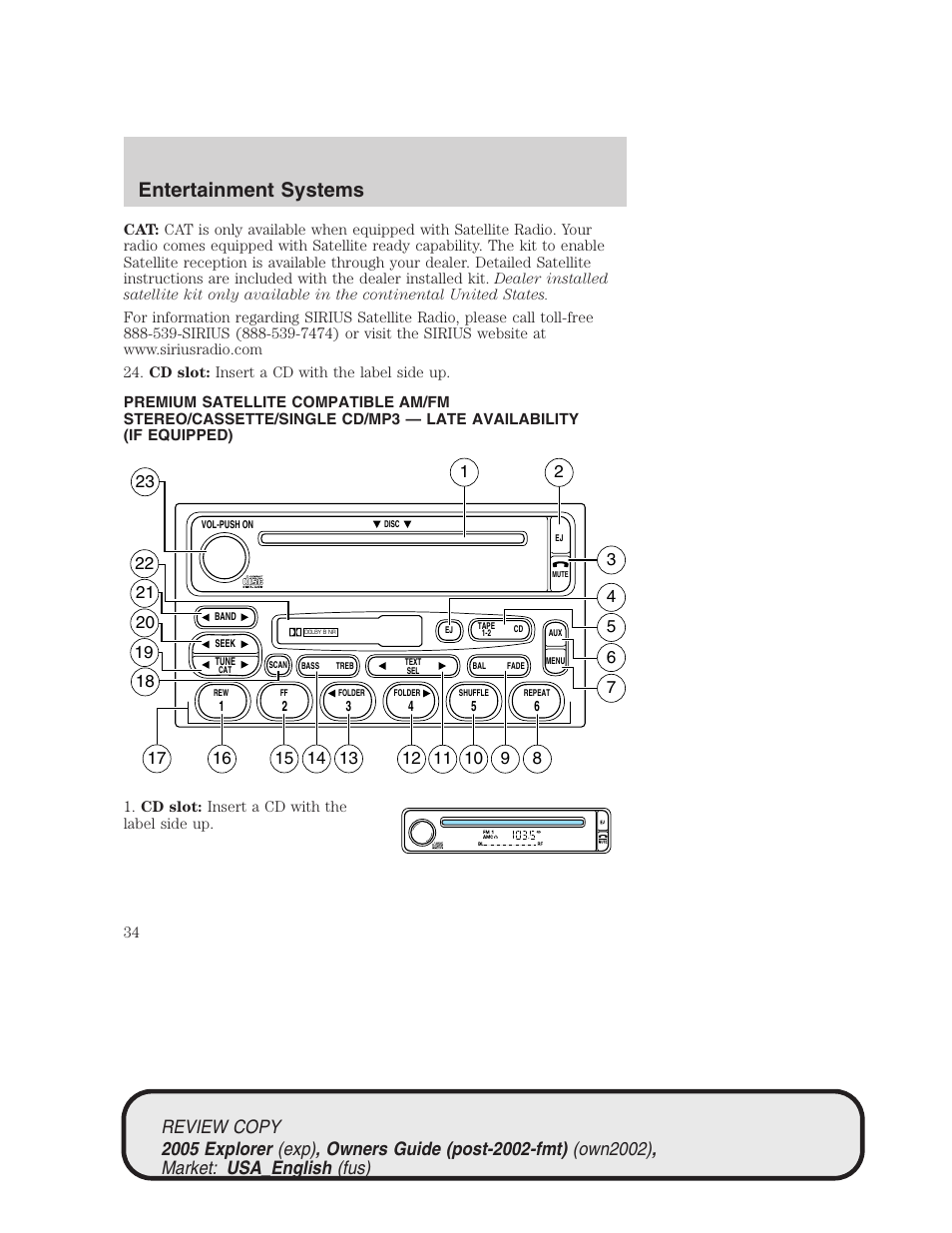 Entertainment systems | FORD 2005 Explorer v.1 User Manual | Page 34 / 320