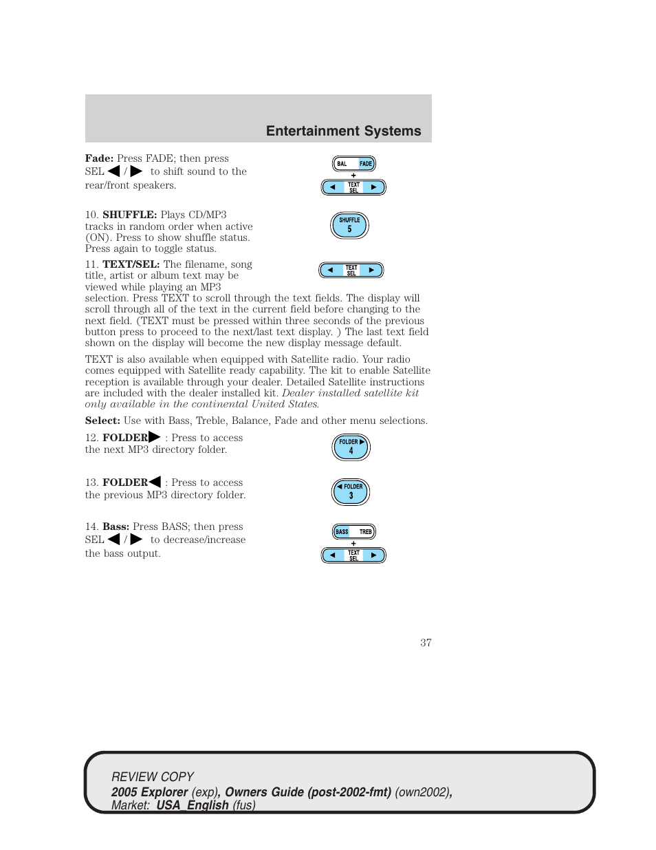 Entertainment systems | FORD 2005 Explorer v.1 User Manual | Page 37 / 320