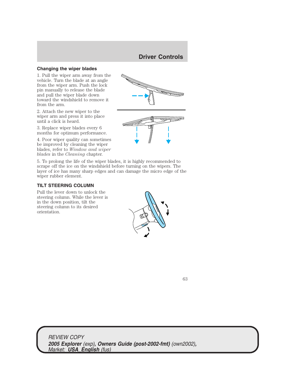 Driver controls | FORD 2005 Explorer v.1 User Manual | Page 63 / 320