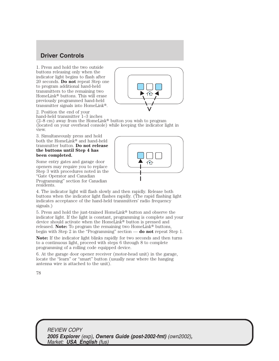 Driver controls | FORD 2005 Explorer v.1 User Manual | Page 78 / 320