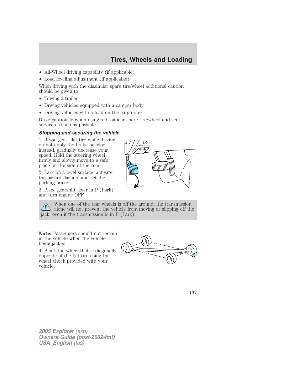 Tires, wheels and loading | FORD 2005 Explorer v.2 User Manual | Page 167 / 320