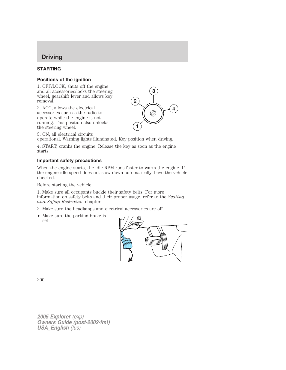 Driving | FORD 2005 Explorer v.2 User Manual | Page 200 / 320