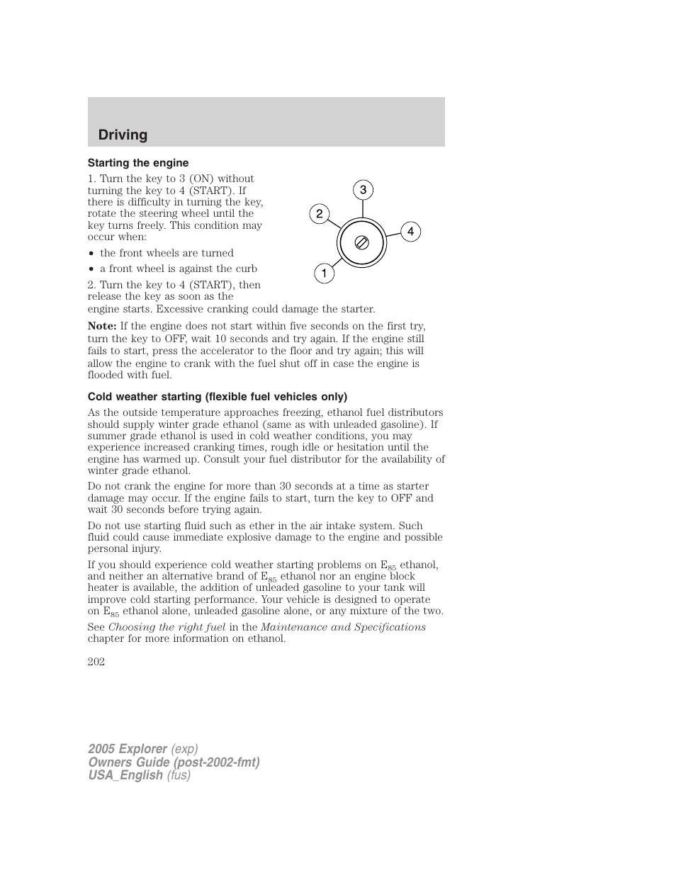 Driving | FORD 2005 Explorer v.2 User Manual | Page 202 / 320
