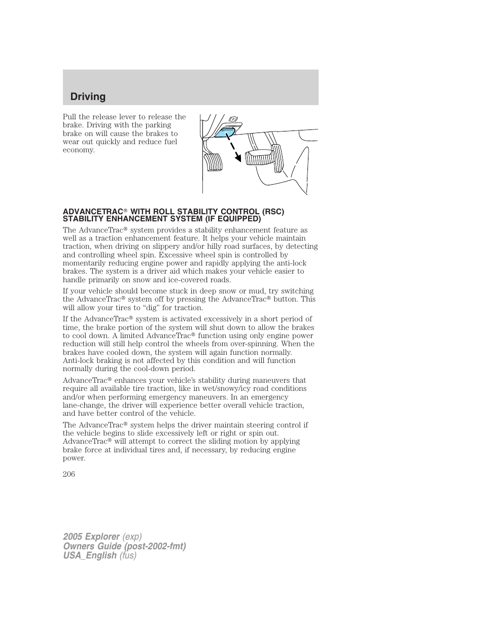 Driving | FORD 2005 Explorer v.2 User Manual | Page 206 / 320