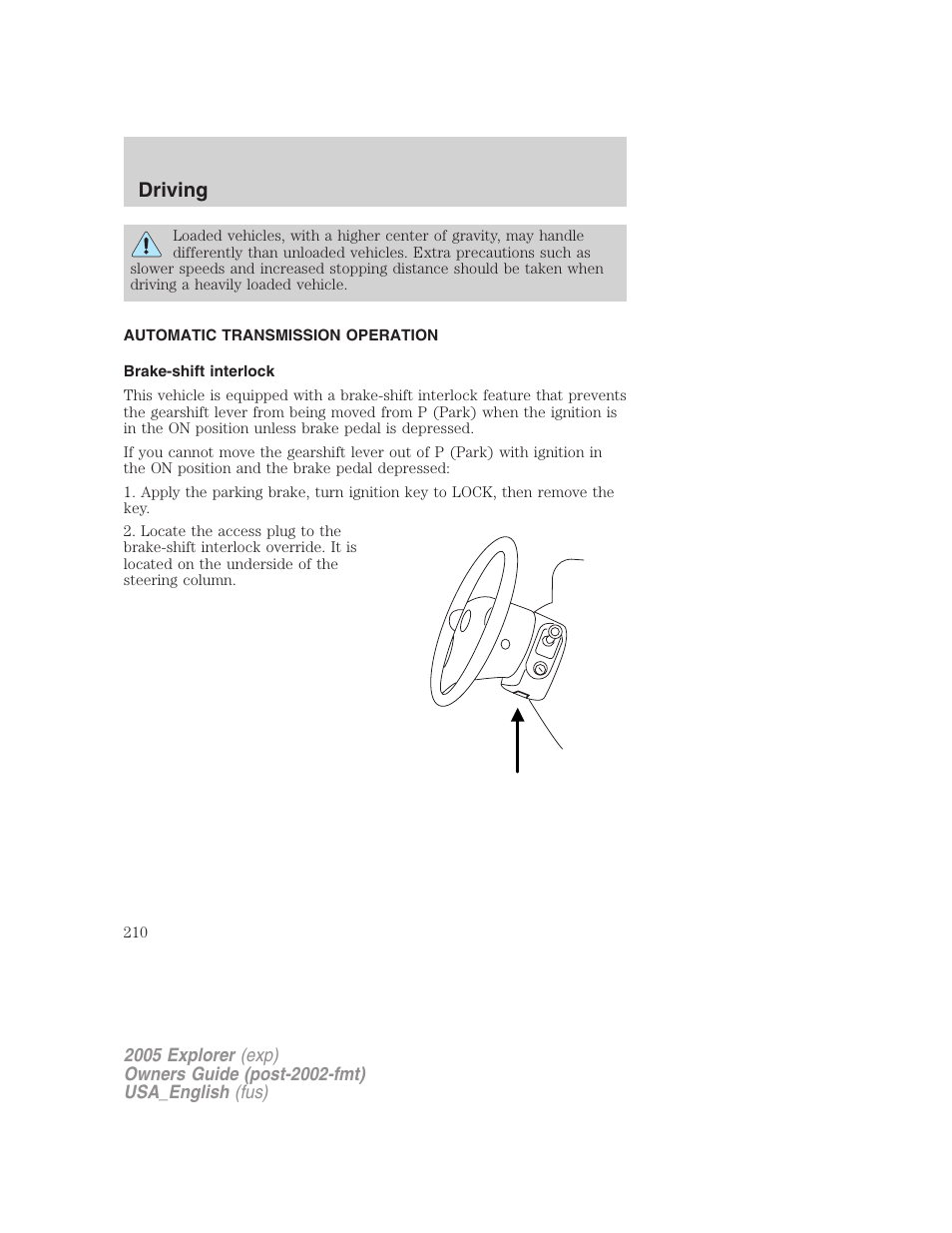 Driving | FORD 2005 Explorer v.2 User Manual | Page 210 / 320