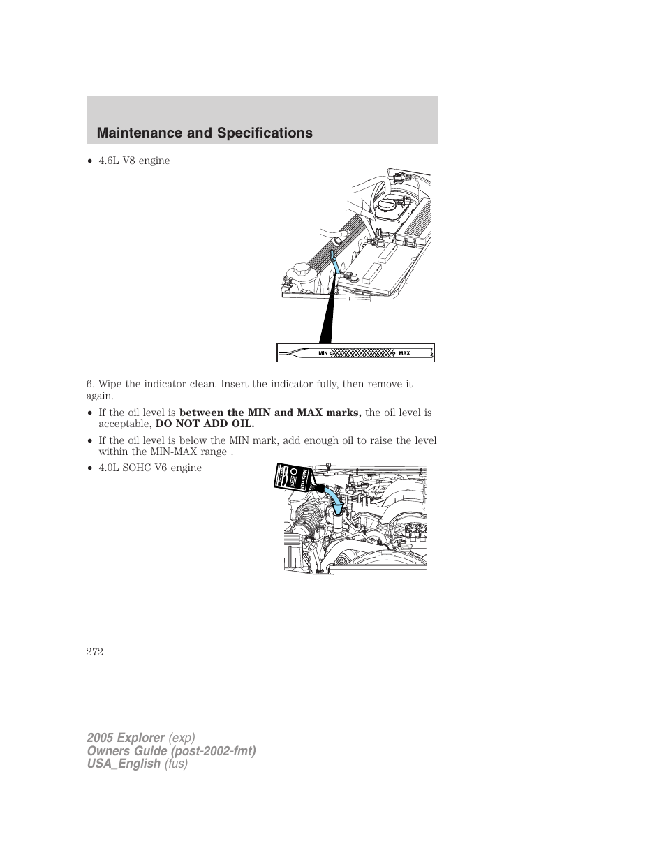 Maintenance and specifications | FORD 2005 Explorer v.2 User Manual | Page 272 / 320