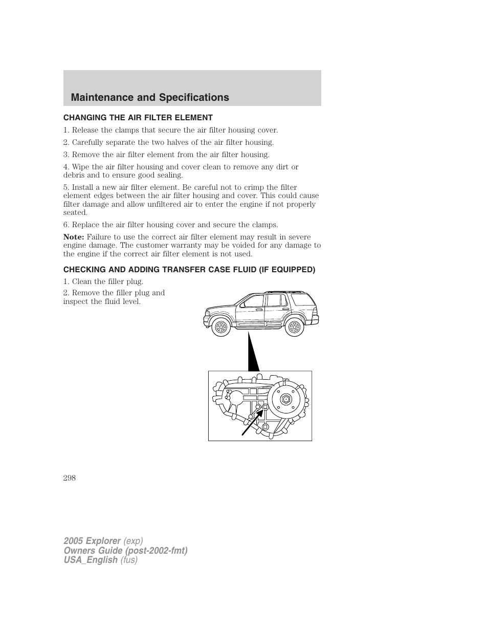 Maintenance and specifications | FORD 2005 Explorer v.2 User Manual | Page 298 / 320