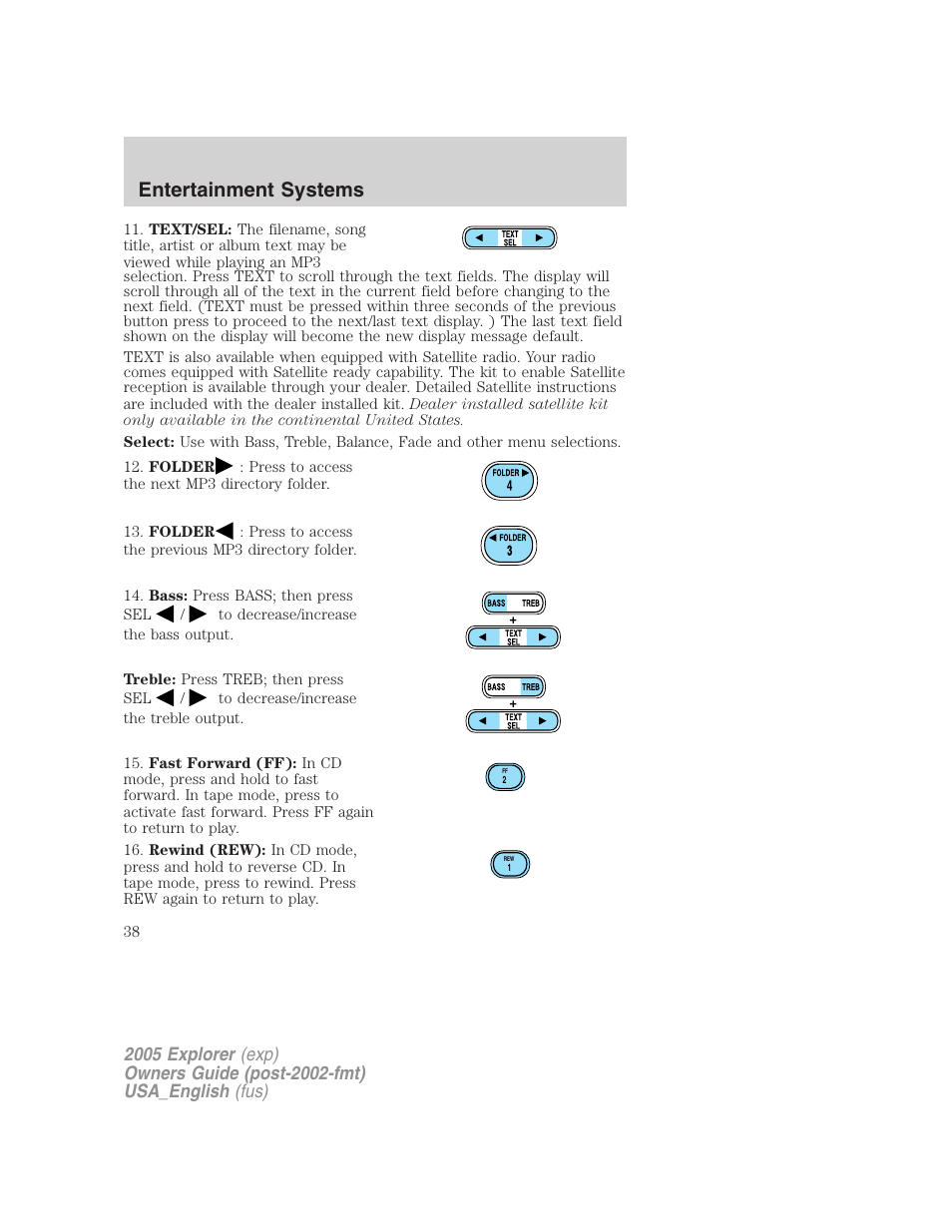 Entertainment systems | FORD 2005 Explorer v.2 User Manual | Page 38 / 320
