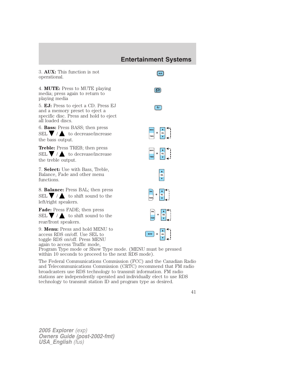 Entertainment systems | FORD 2005 Explorer v.2 User Manual | Page 41 / 320