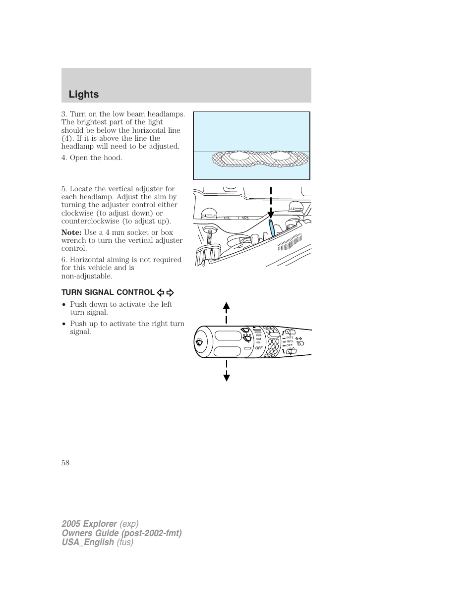 Lights | FORD 2005 Explorer v.2 User Manual | Page 58 / 320