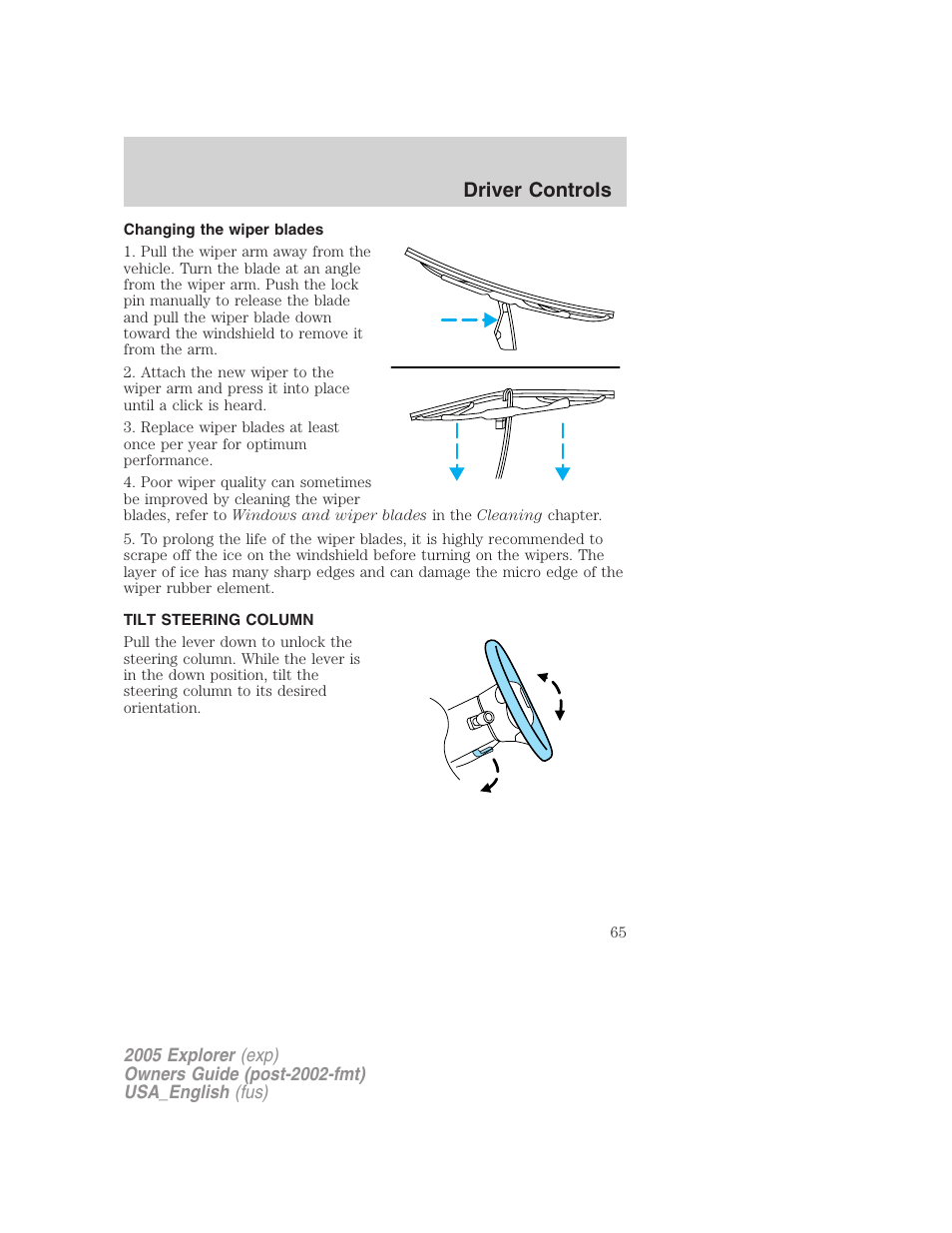 Driver controls | FORD 2005 Explorer v.2 User Manual | Page 65 / 320
