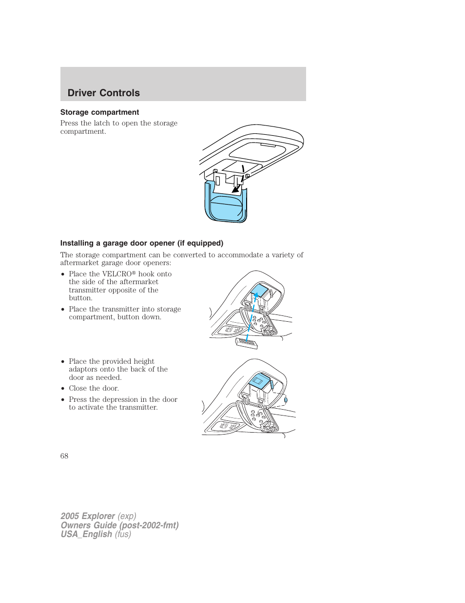 Driver controls | FORD 2005 Explorer v.2 User Manual | Page 68 / 320