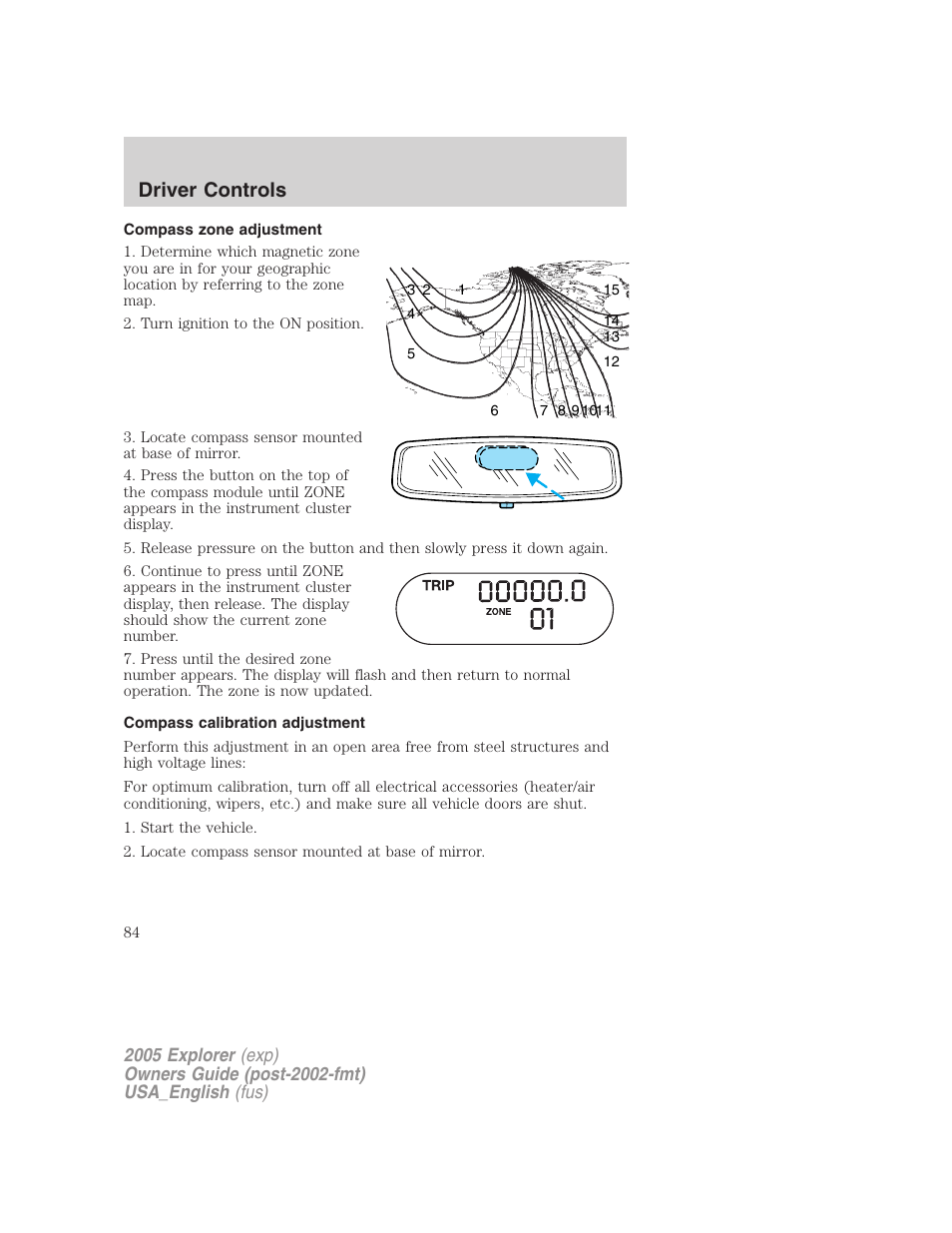 Driver controls | FORD 2005 Explorer v.2 User Manual | Page 84 / 320