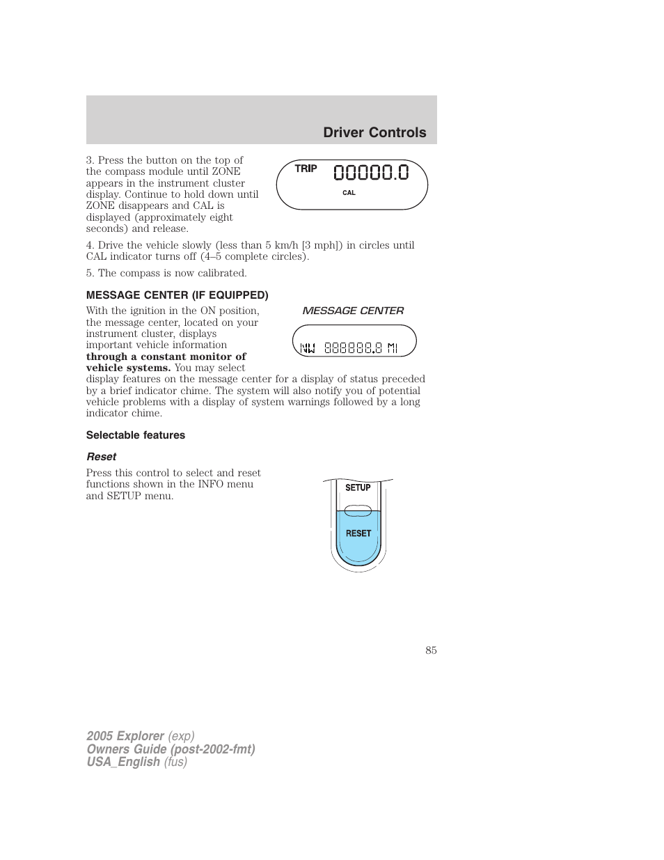 Driver controls | FORD 2005 Explorer v.2 User Manual | Page 85 / 320