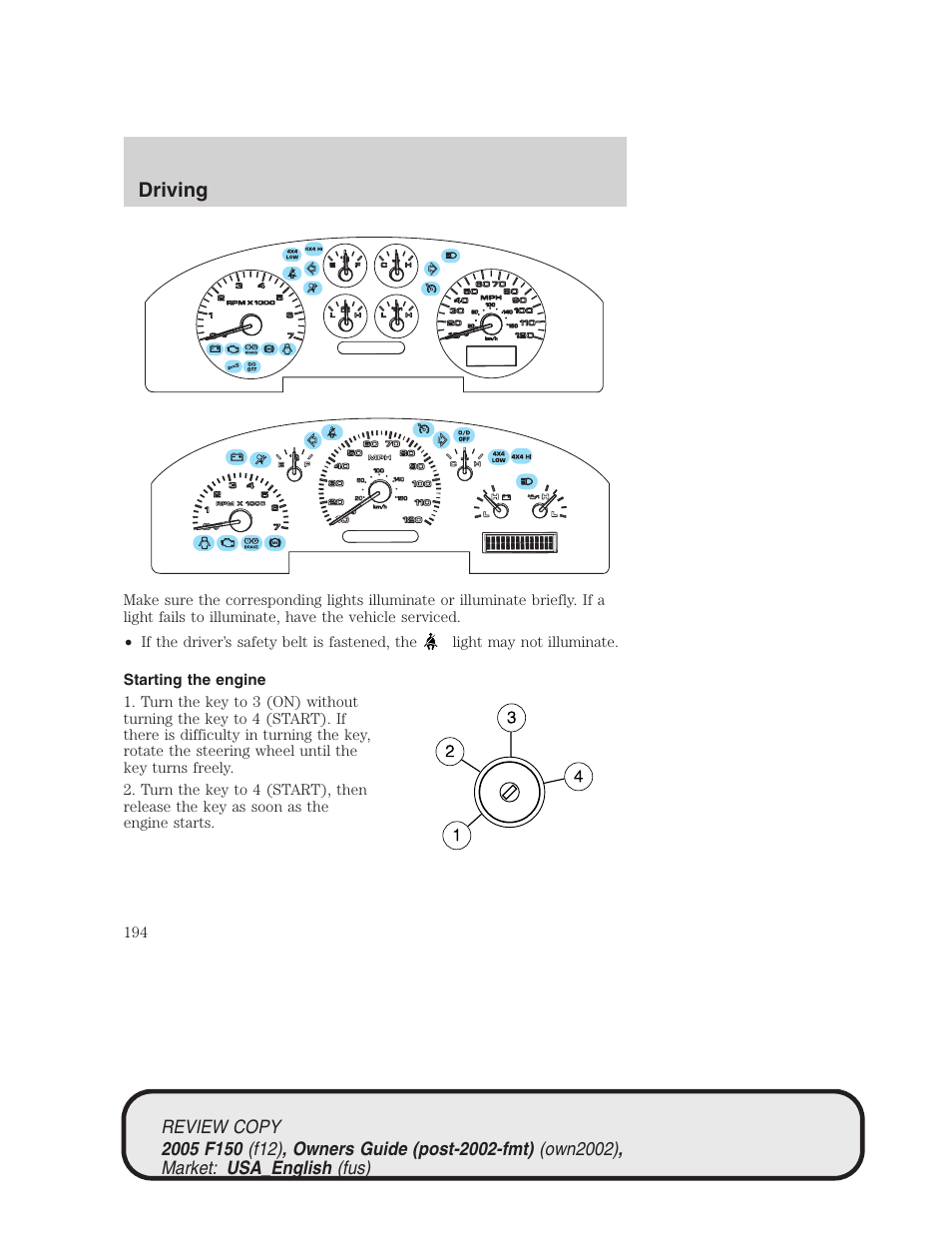 Driving | FORD 2005 F-150 v.1 User Manual | Page 194 / 312