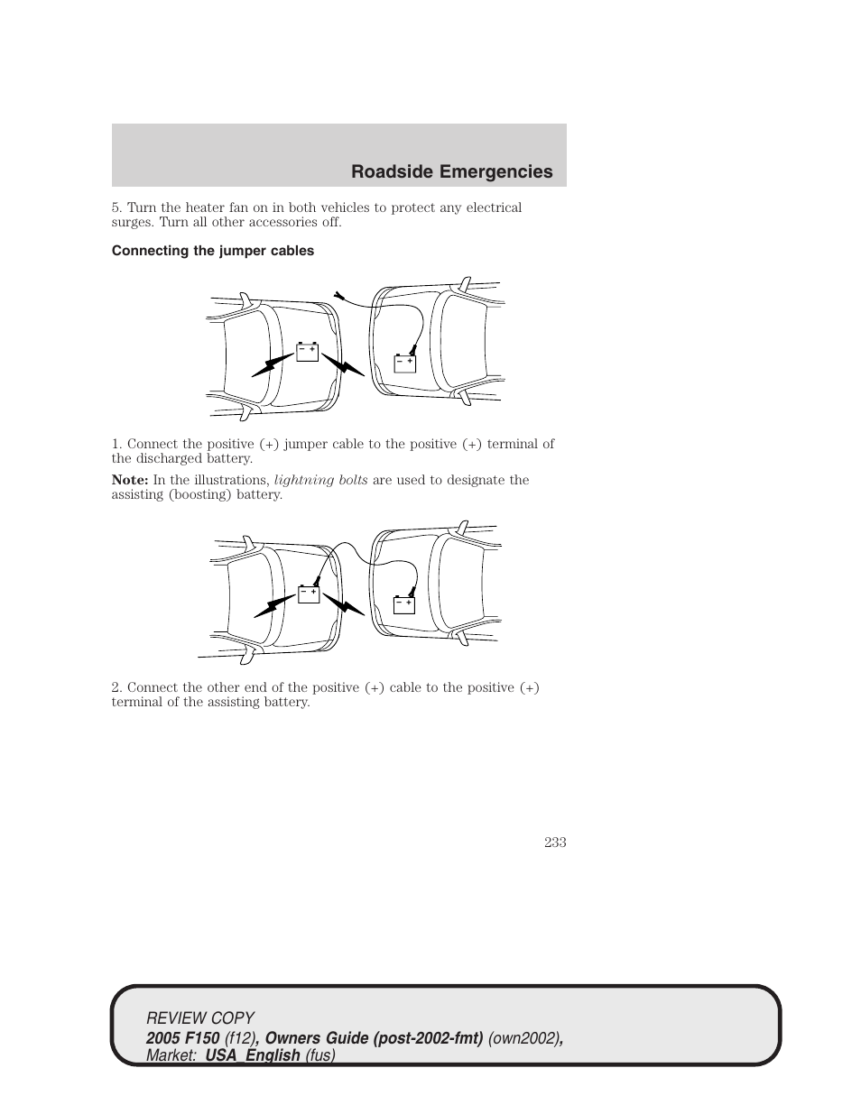 Roadside emergencies | FORD 2005 F-150 v.1 User Manual | Page 233 / 312