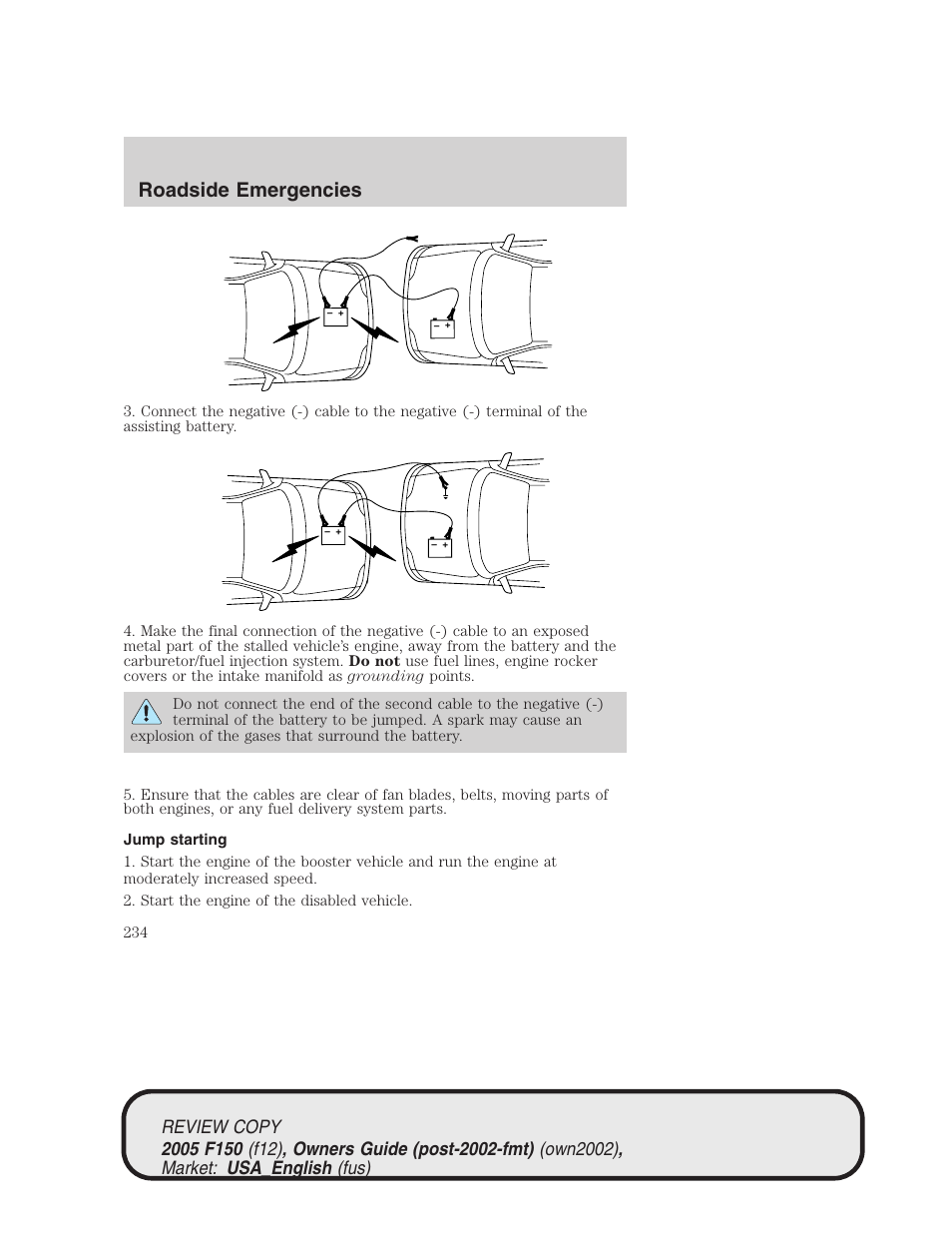 Roadside emergencies | FORD 2005 F-150 v.1 User Manual | Page 234 / 312