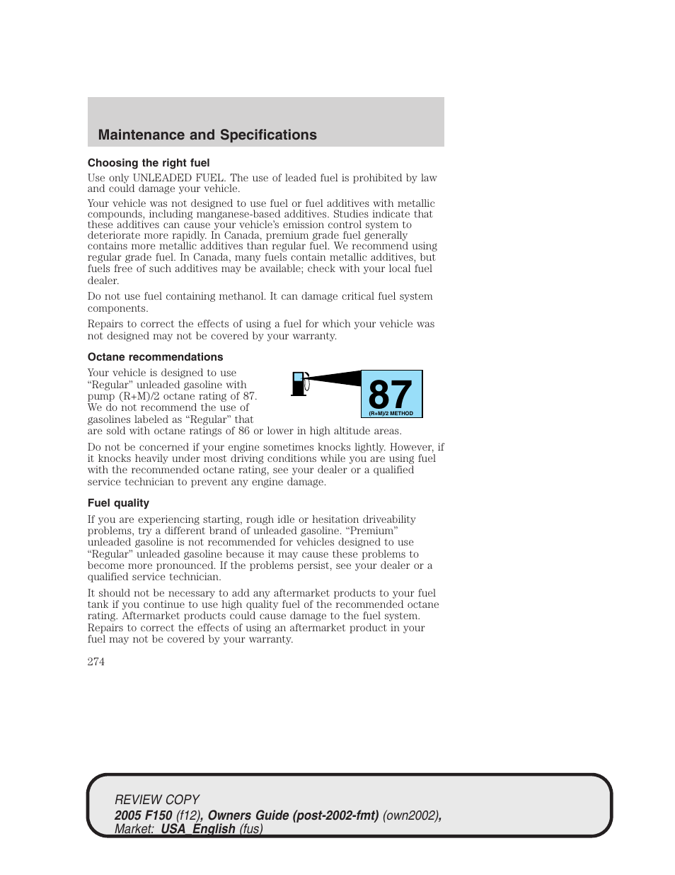 FORD 2005 F-150 v.1 User Manual | Page 274 / 312
