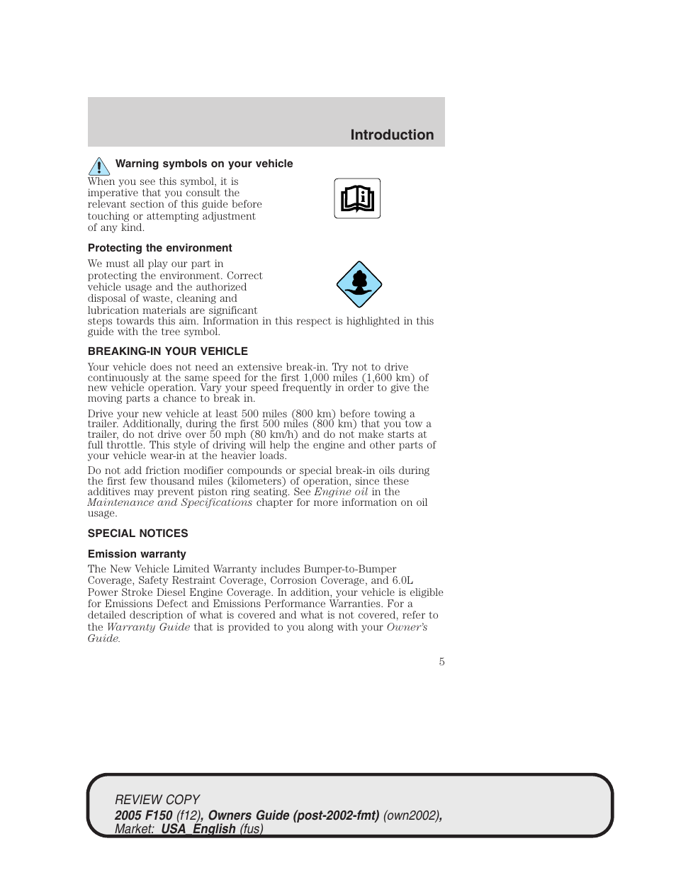 Introduction | FORD 2005 F-150 v.1 User Manual | Page 5 / 312