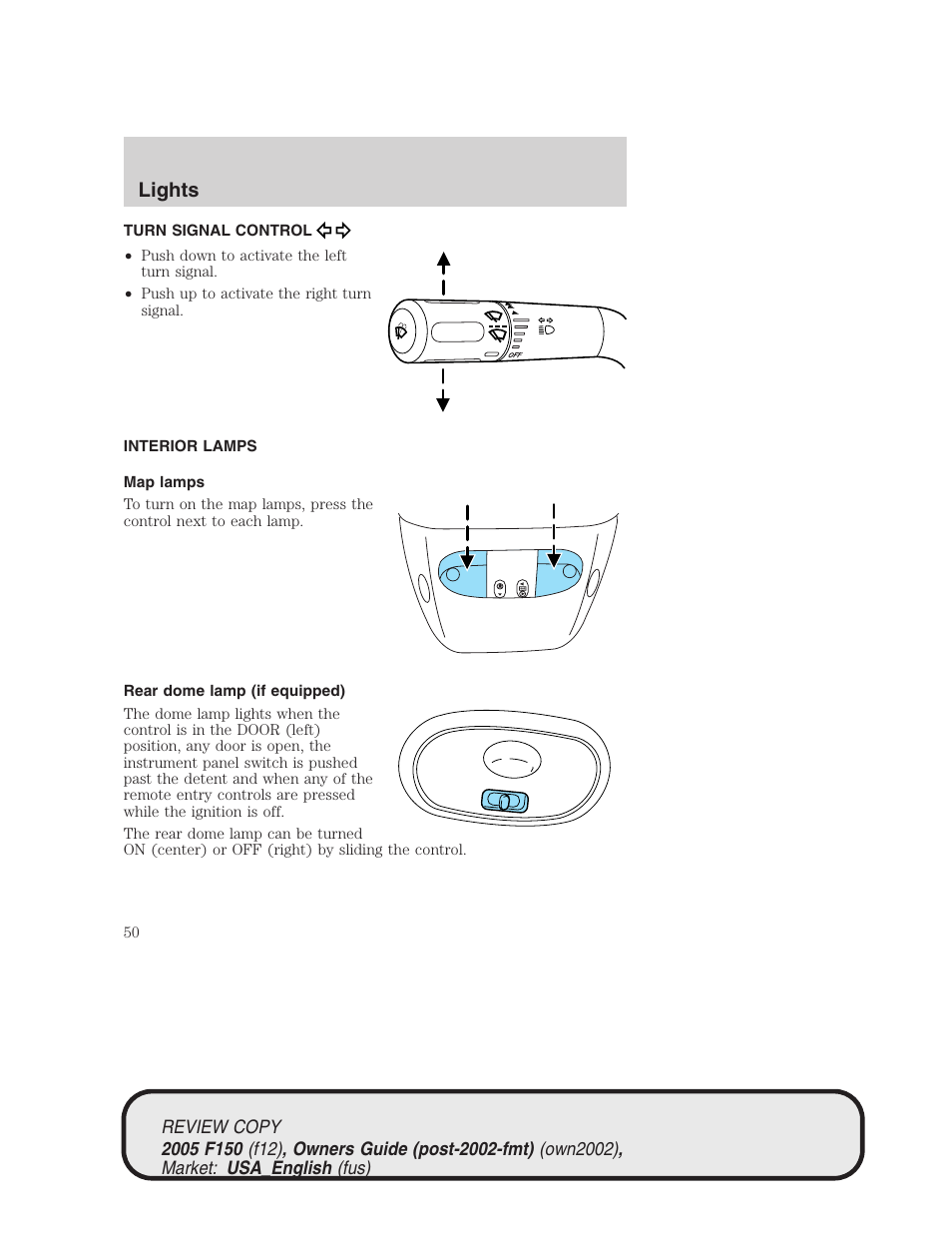 Lights | FORD 2005 F-150 v.1 User Manual | Page 50 / 312