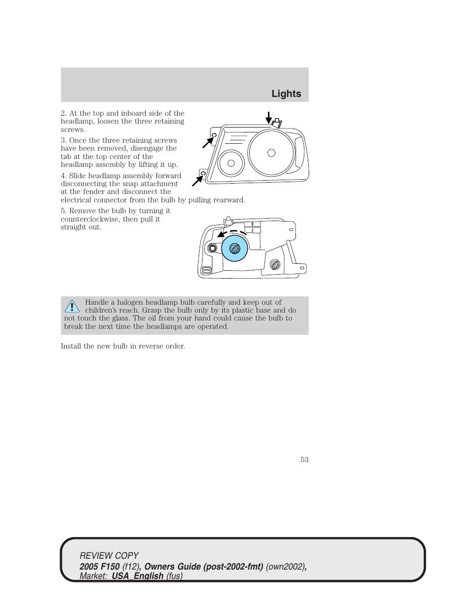Lights | FORD 2005 F-150 v.1 User Manual | Page 53 / 312
