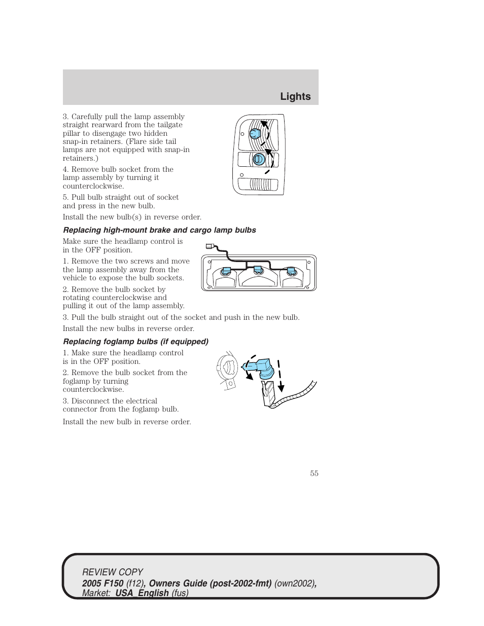 Lights | FORD 2005 F-150 v.1 User Manual | Page 55 / 312