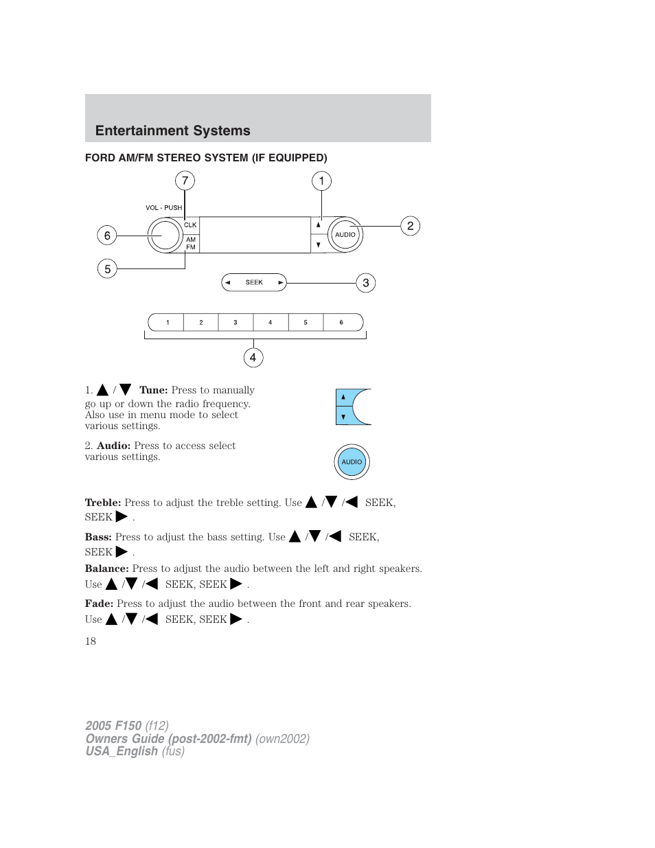 Entertainment systems | FORD 2005 F-150 v.2 User Manual | Page 18 / 312