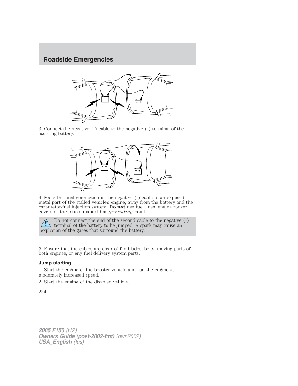 Roadside emergencies | FORD 2005 F-150 v.2 User Manual | Page 234 / 312