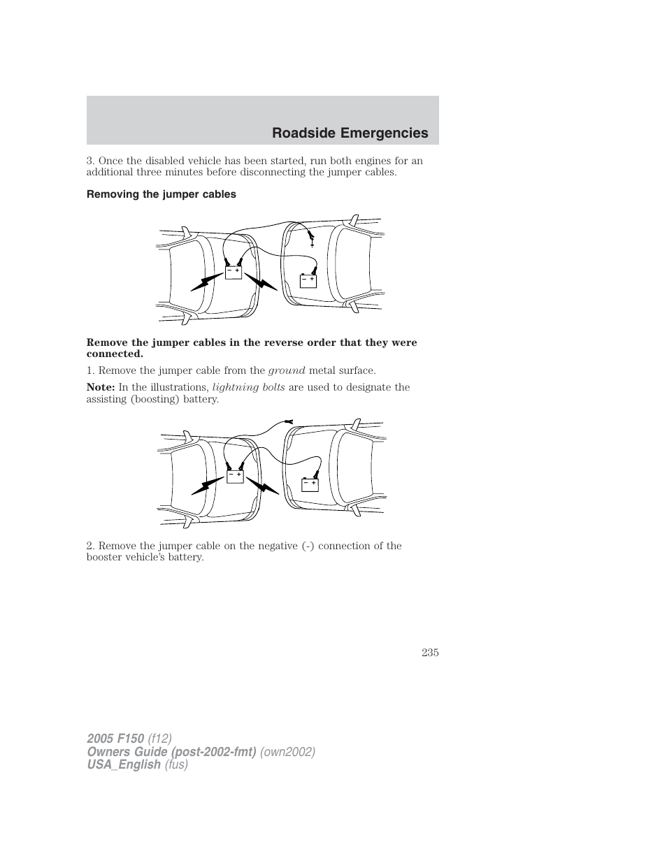 Roadside emergencies | FORD 2005 F-150 v.2 User Manual | Page 235 / 312