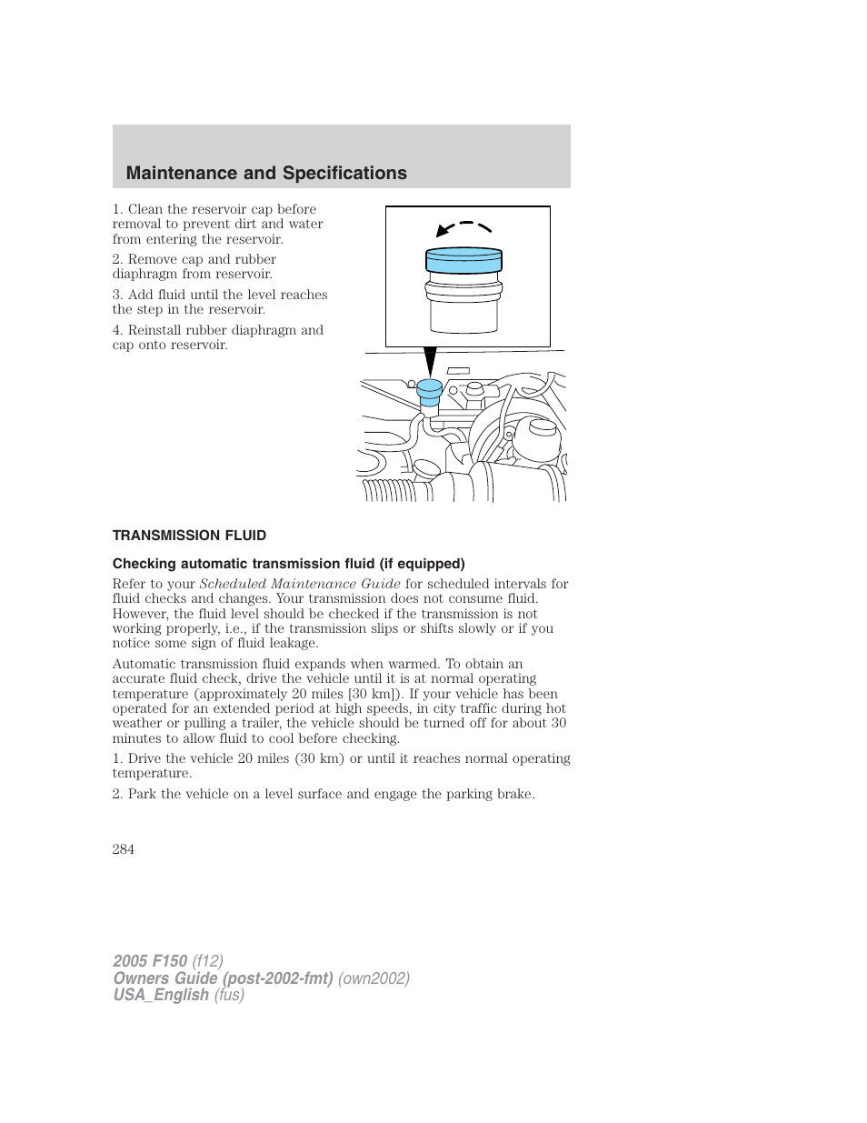 Maintenance and specifications | FORD 2005 F-150 v.2 User Manual | Page 284 / 312