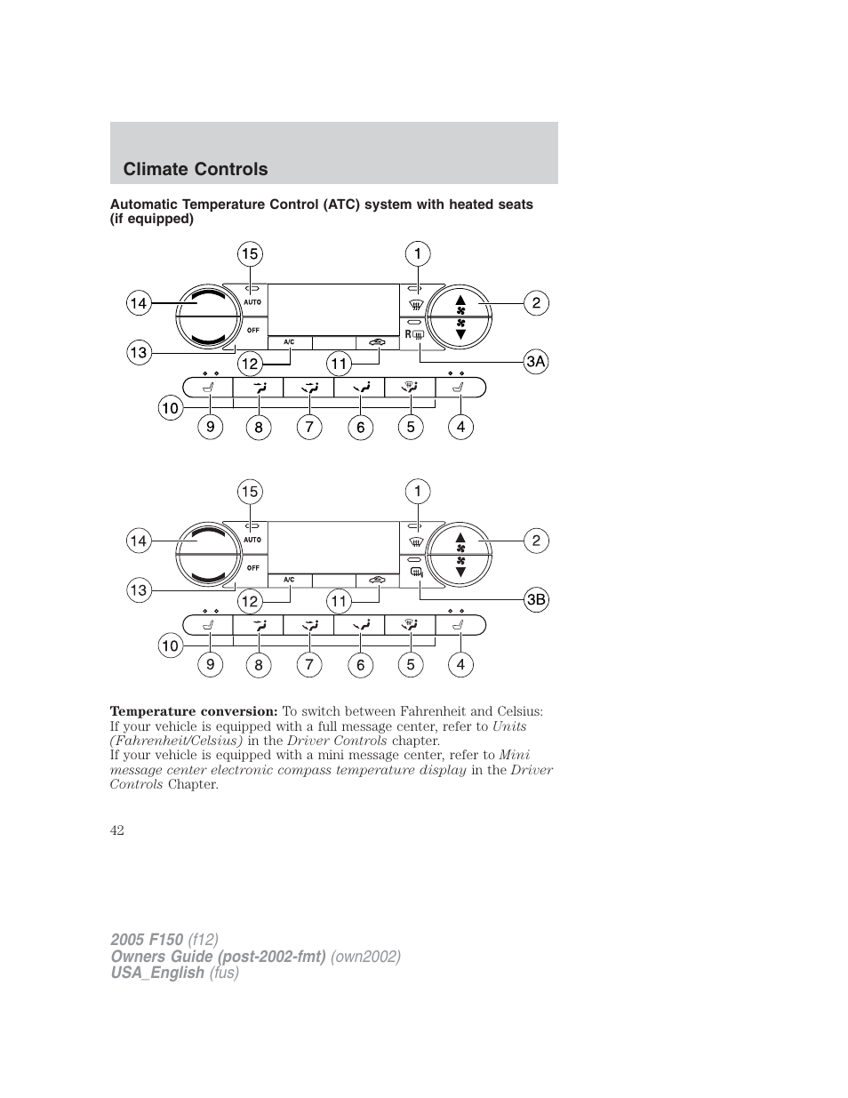 FORD 2005 F-150 v.2 User Manual | Page 42 / 312