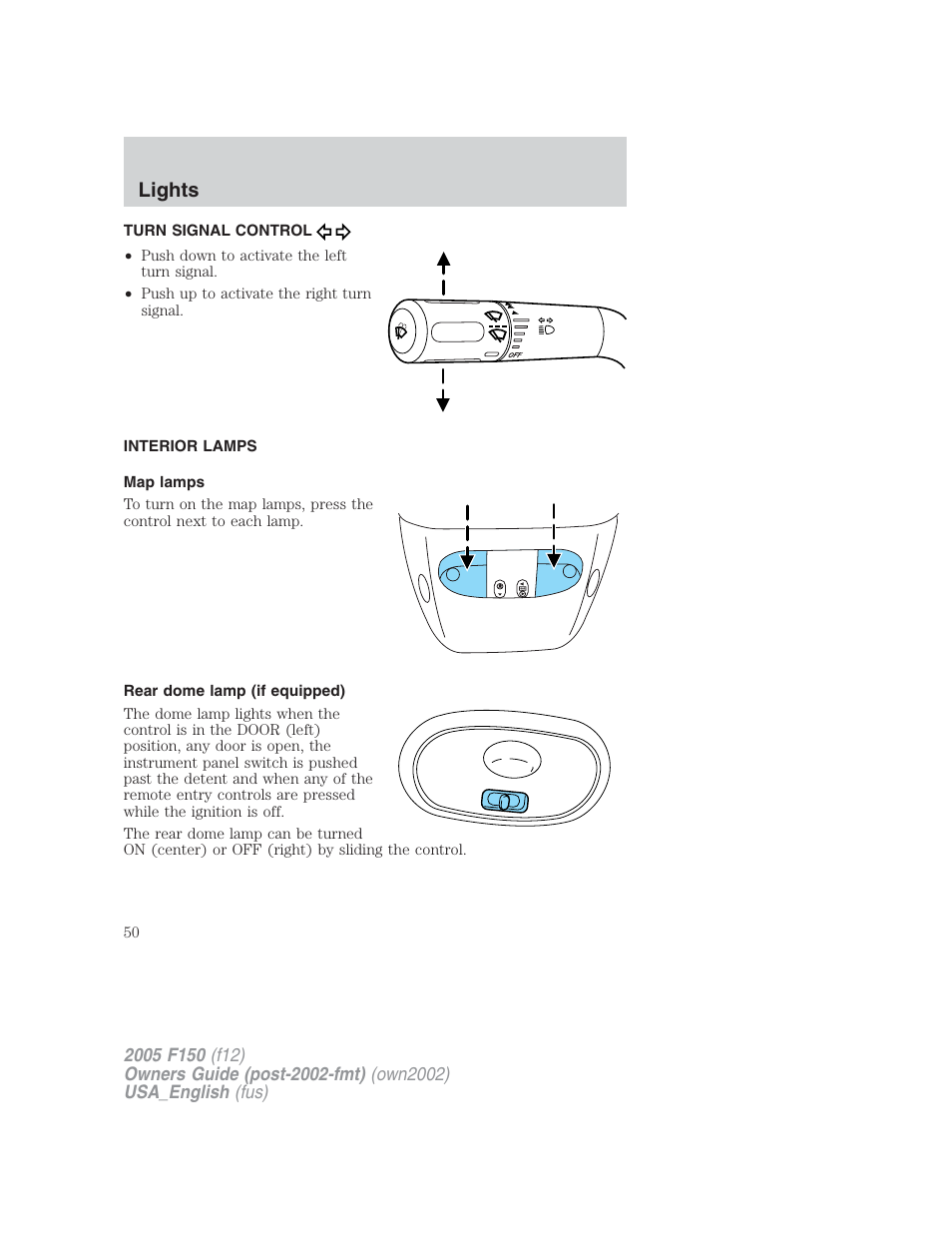 Lights | FORD 2005 F-150 v.2 User Manual | Page 50 / 312