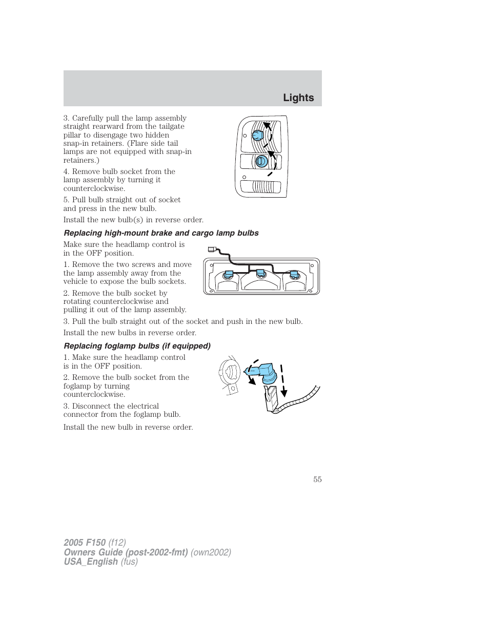 Lights | FORD 2005 F-150 v.2 User Manual | Page 55 / 312