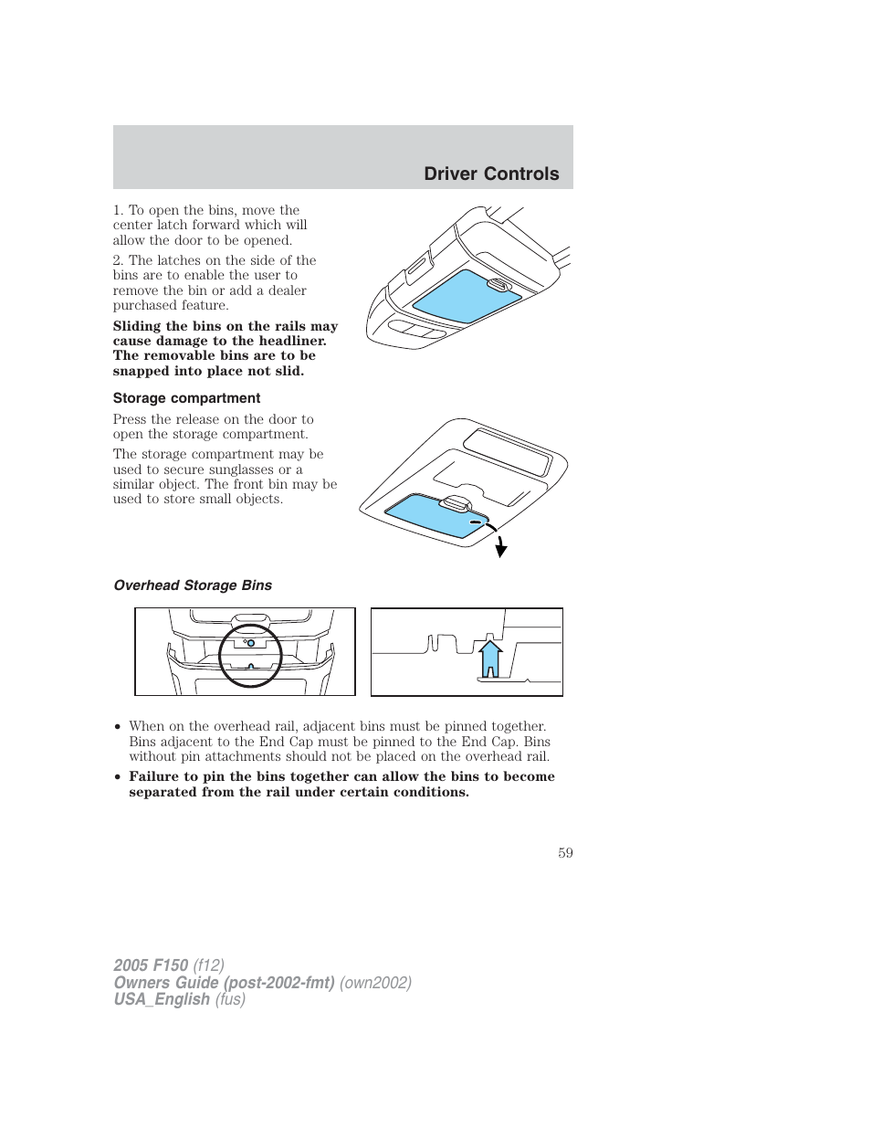 Driver controls | FORD 2005 F-150 v.2 User Manual | Page 59 / 312