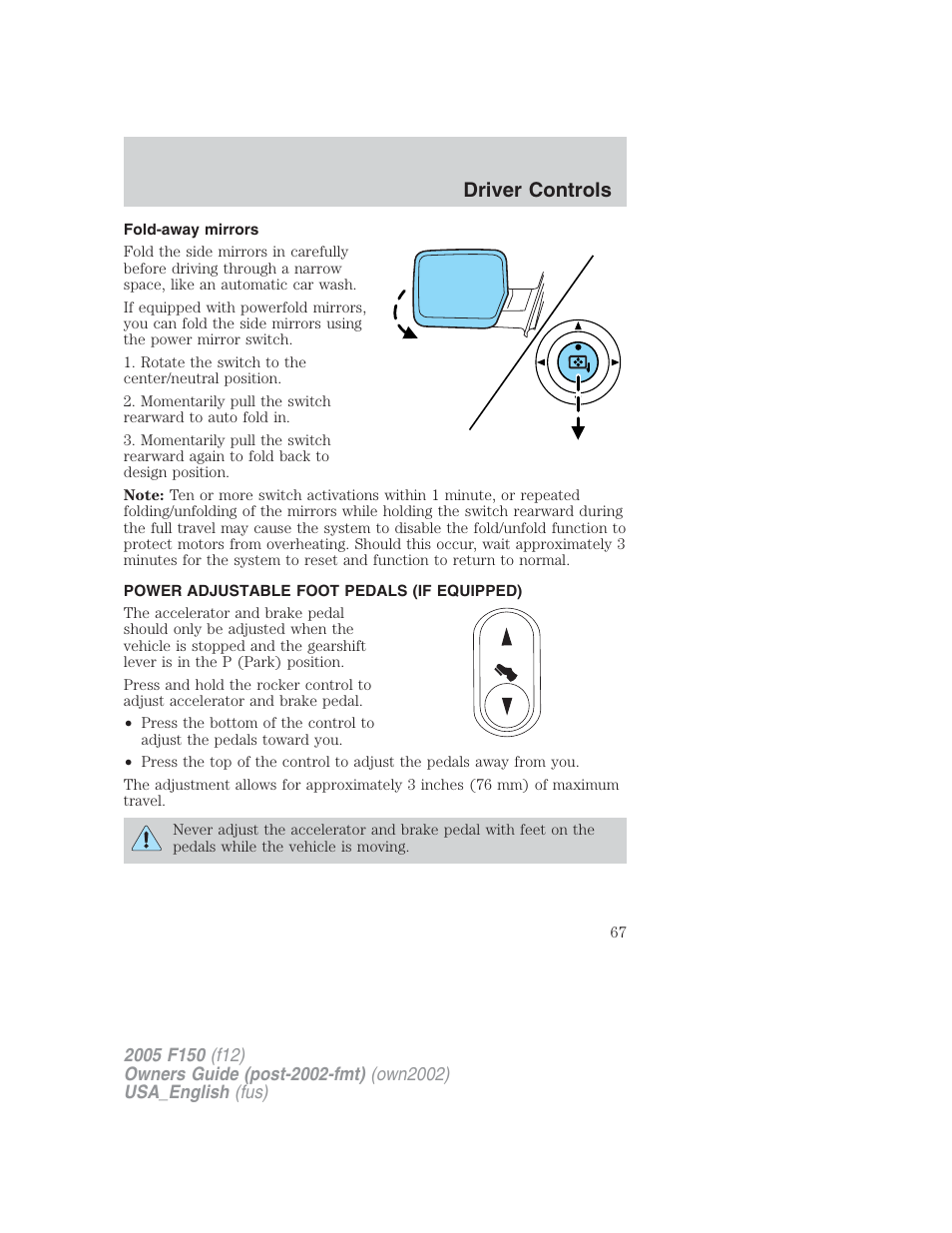 Driver controls | FORD 2005 F-150 v.2 User Manual | Page 67 / 312