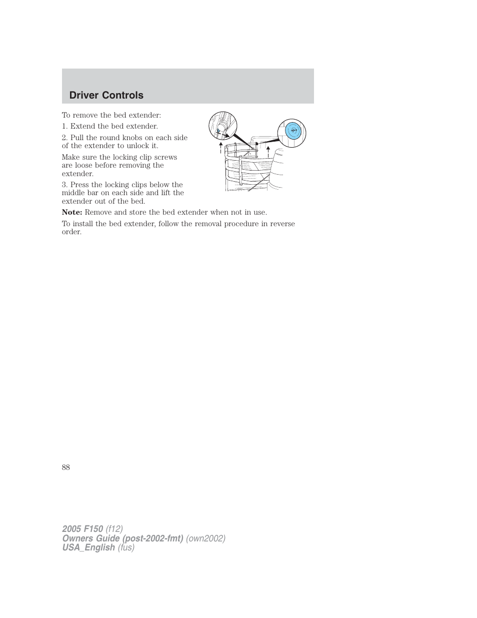 Driver controls | FORD 2005 F-150 v.2 User Manual | Page 88 / 312