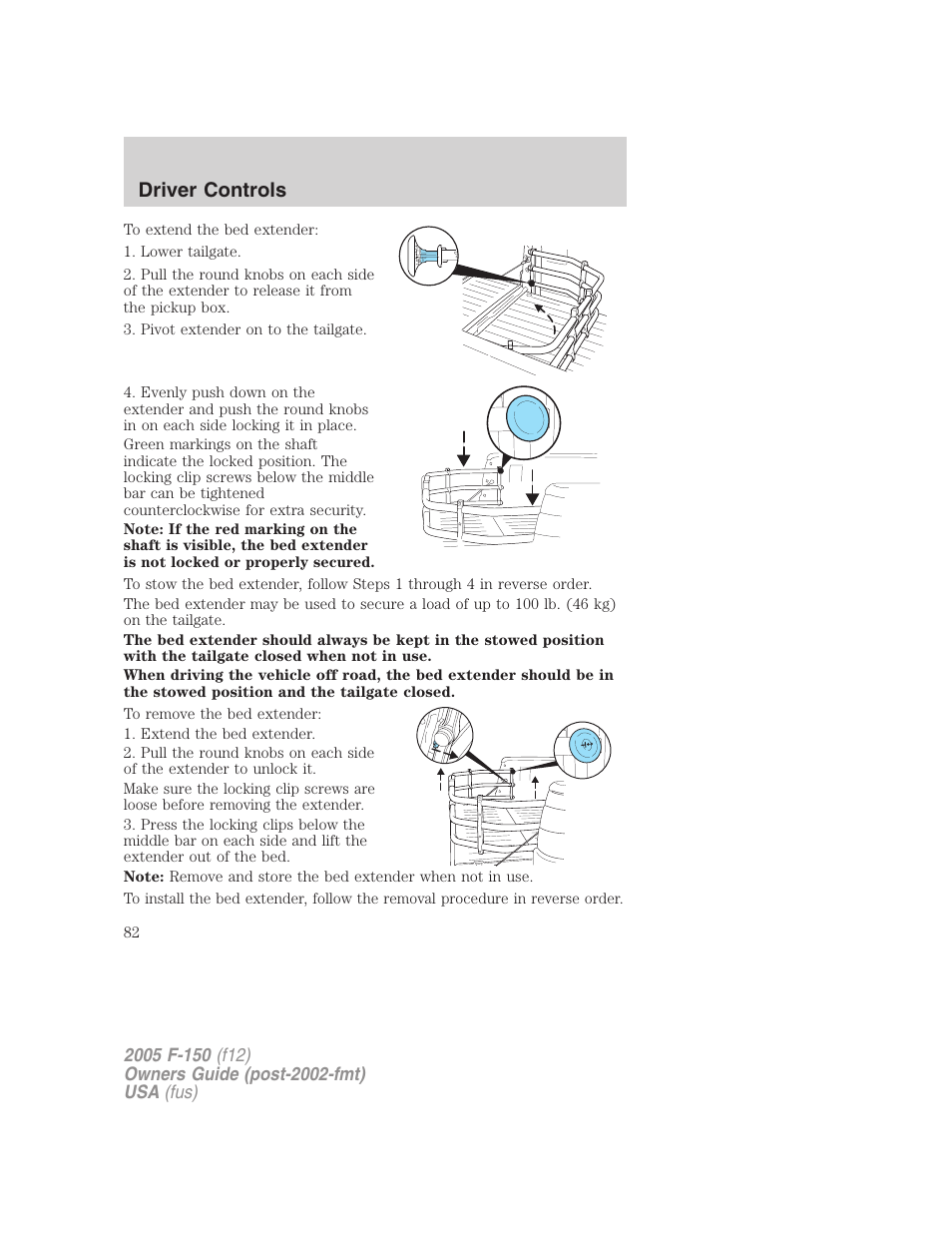 Driver controls | FORD 2005 F-150 v.4 User Manual | Page 82 / 312