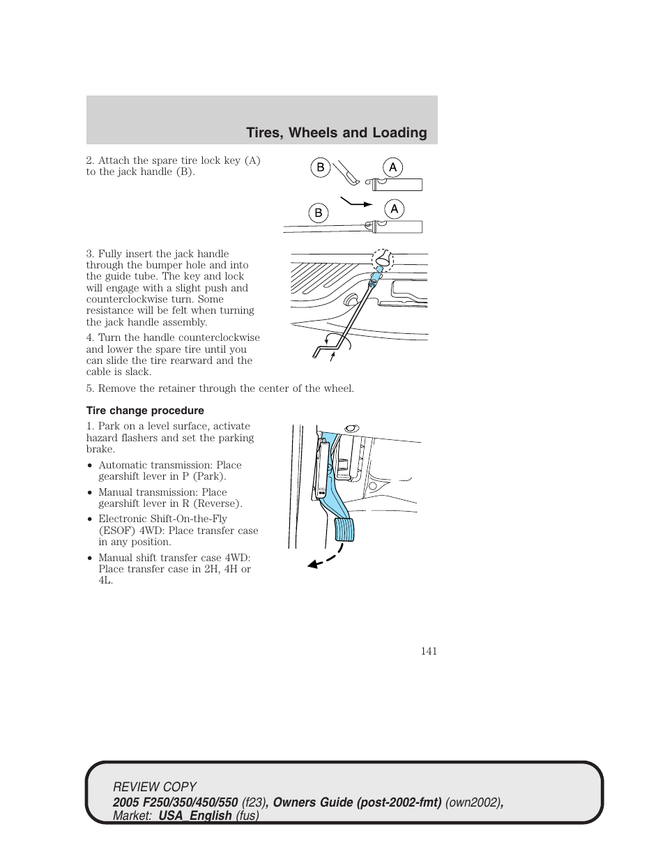 Tires, wheels and loading | FORD 2005 F-550 v.1 User Manual | Page 141 / 304