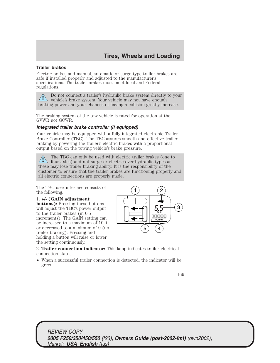 Tires, wheels and loading | FORD 2005 F-550 v.1 User Manual | Page 169 / 304