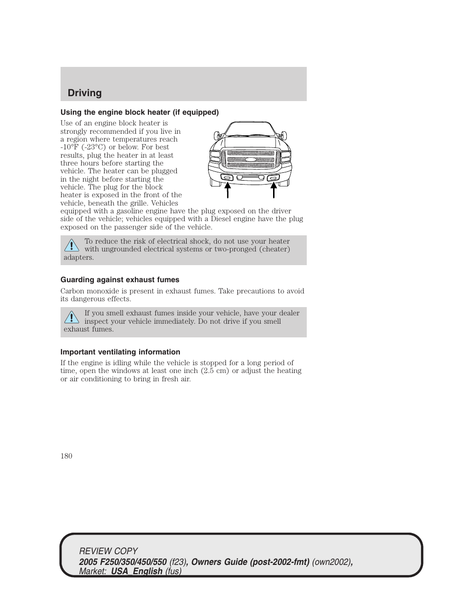 Driving | FORD 2005 F-550 v.1 User Manual | Page 180 / 304