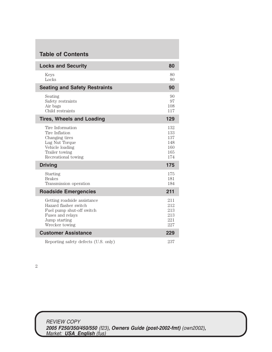FORD 2005 F-550 v.1 User Manual | Page 2 / 304