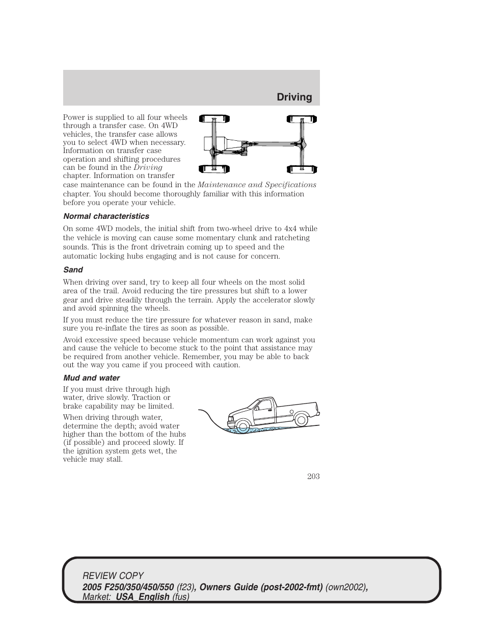 Driving | FORD 2005 F-550 v.1 User Manual | Page 203 / 304