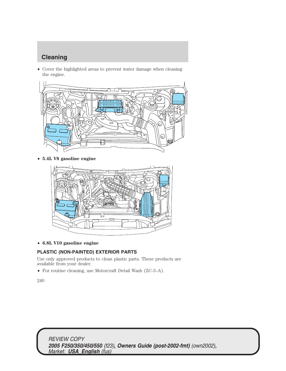 Cleaning | FORD 2005 F-550 v.1 User Manual | Page 240 / 304