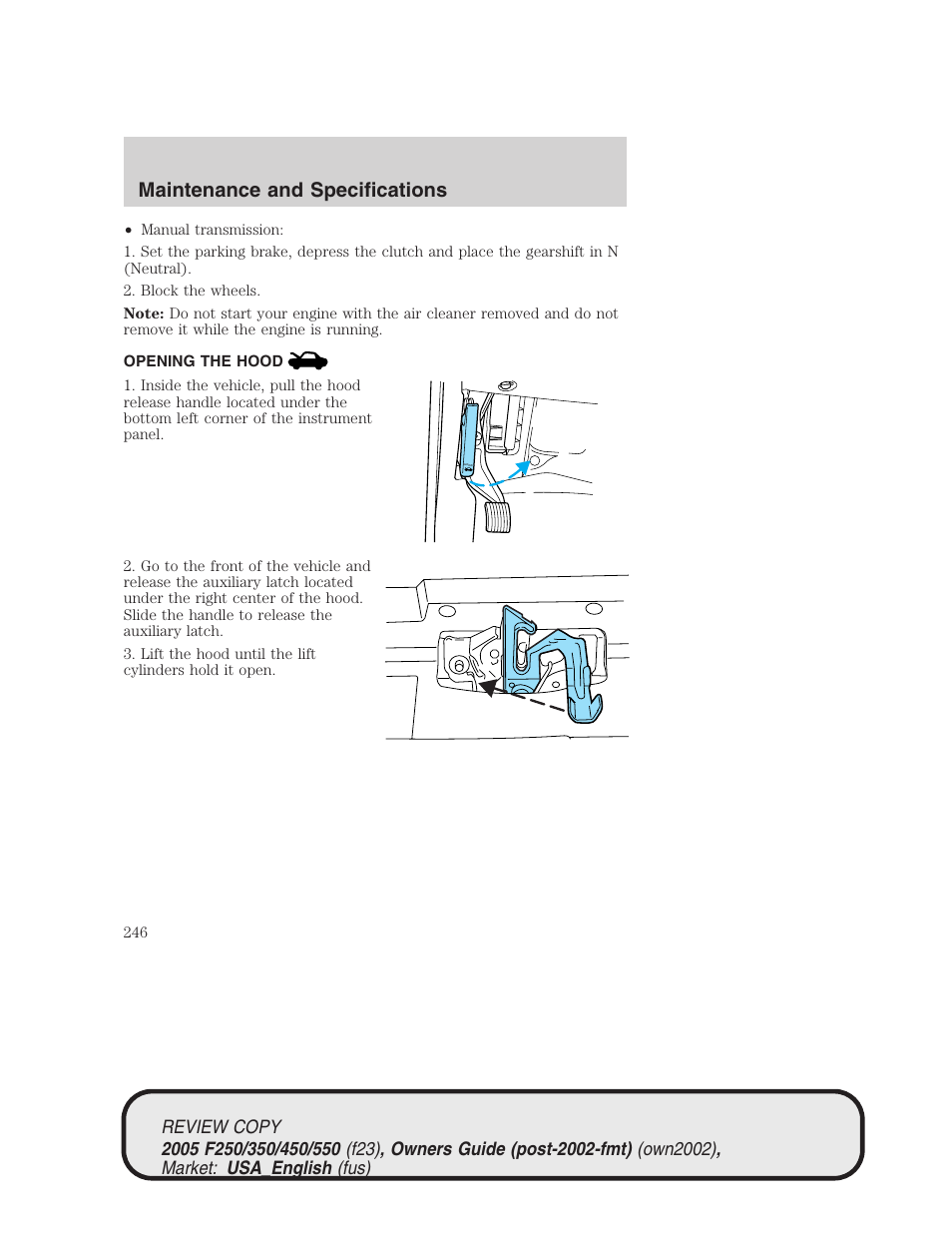 Maintenance and specifications | FORD 2005 F-550 v.1 User Manual | Page 246 / 304