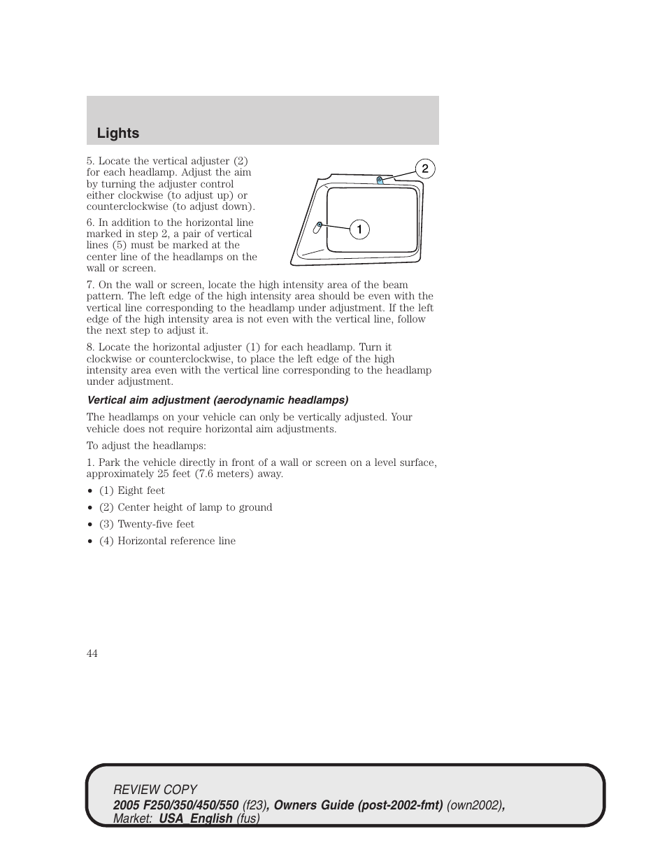 Lights | FORD 2005 F-550 v.1 User Manual | Page 44 / 304