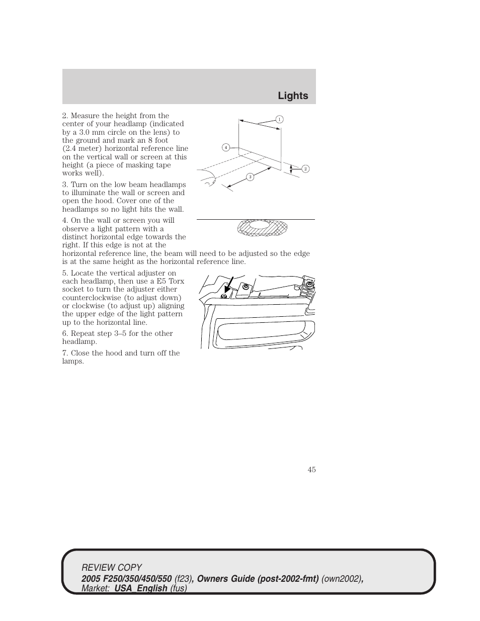 Lights | FORD 2005 F-550 v.1 User Manual | Page 45 / 304