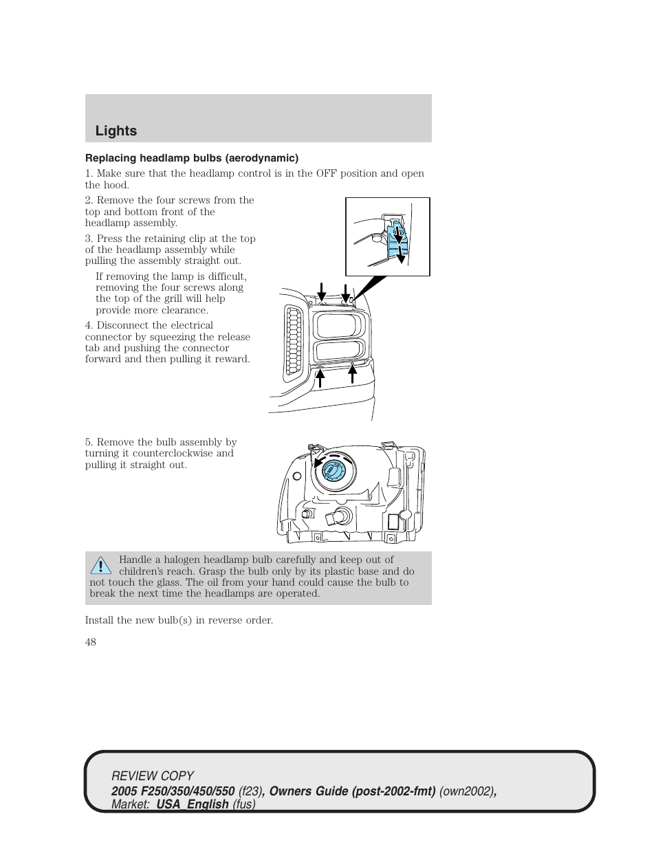 Lights | FORD 2005 F-550 v.1 User Manual | Page 48 / 304