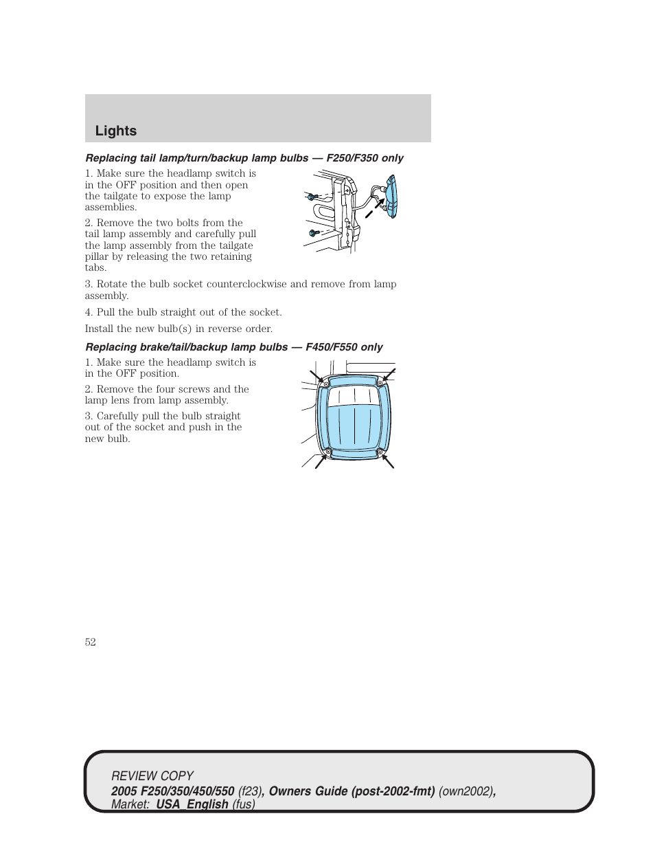 Lights | FORD 2005 F-550 v.1 User Manual | Page 52 / 304