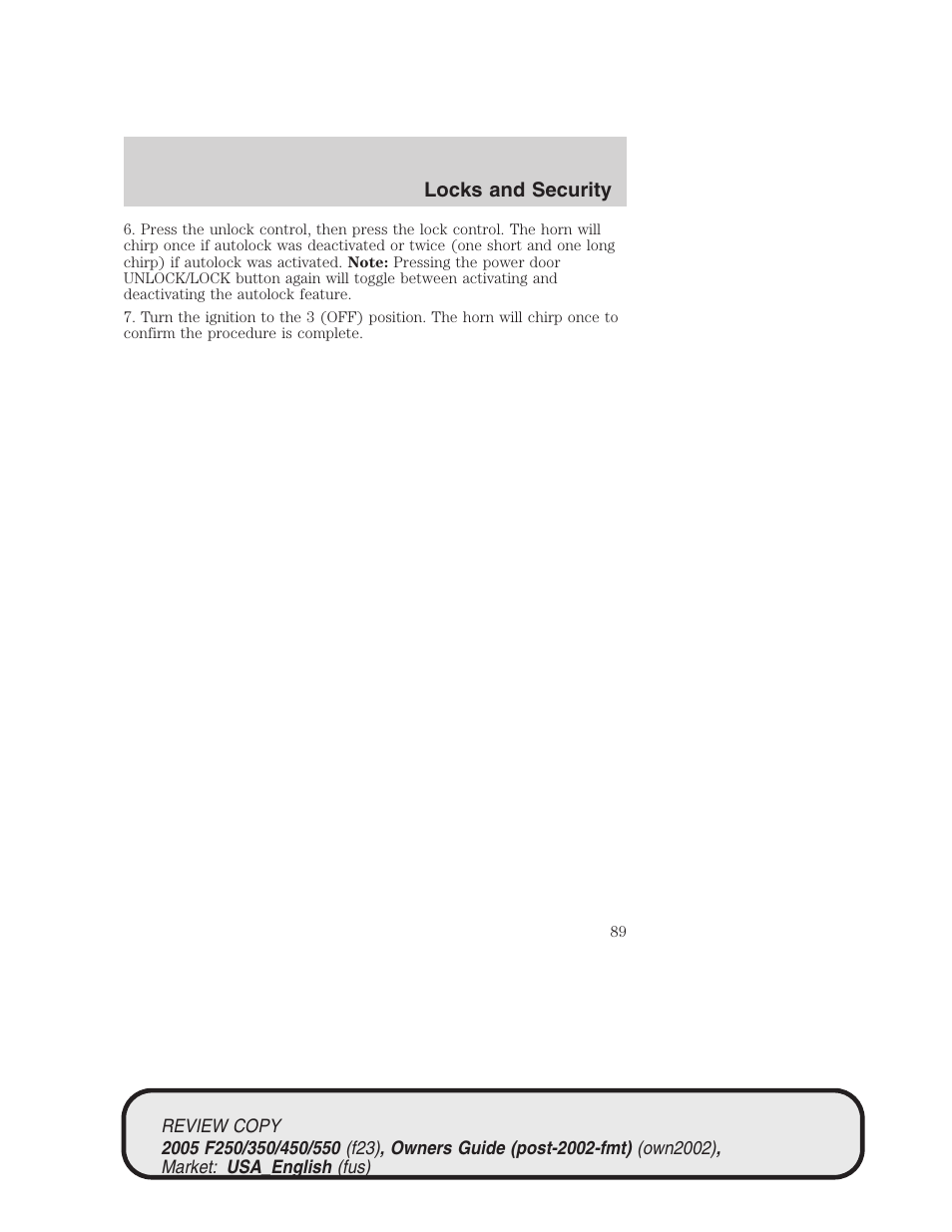 FORD 2005 F-550 v.1 User Manual | Page 89 / 304