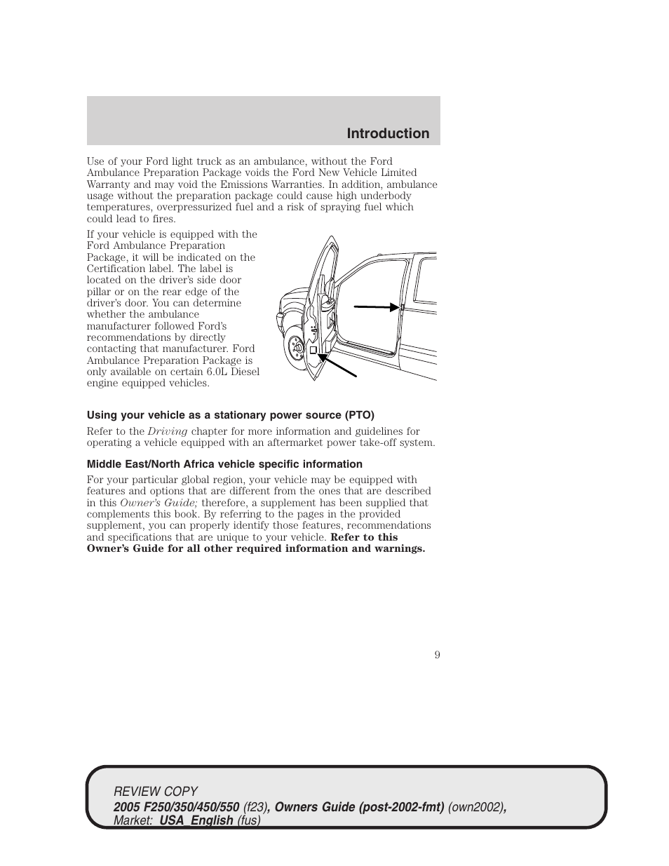 Introduction | FORD 2005 F-550 v.1 User Manual | Page 9 / 304